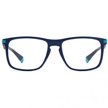 Polaroid Men's Full-Rim Square Eyeglass Frame PLD-D447-ZX9, Blue, 54mm