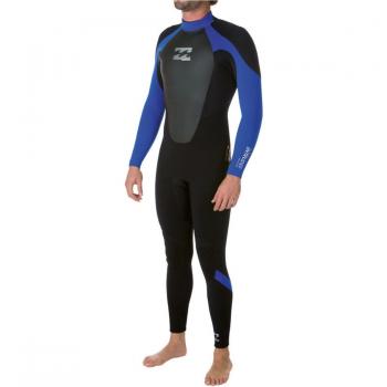 2017 Billabong Intruder 4/3mm GBS Back Zip Wetsuit BLACK / Blue O44M15 Wetsuit Sizes - Medium Tall