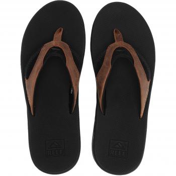 Reef Leather Fanning, Chanclas para Hombre, Negro