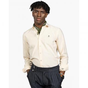 Camisa de hombre slim a rayas en amarillo