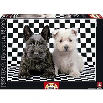 Puzzles Educa - Terriers Blanco y Negro, Puzzle de 500 Piezas