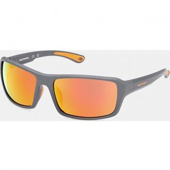 Skechers Unisex Rectangular Sunglasses SE6289 in Grey with Bordeaux Mirror Lenses
