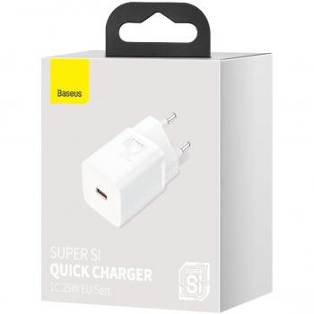 Baseus Super Si Cargador Rápido 1C 25W Blanco