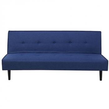 Sofá Cama 3 Plazas Azul Marino con Asiento Abotonado Click Clack Visby