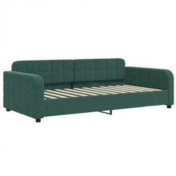 Sofá cama terciopelo verde oscuro 90x200 cm