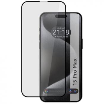 Protector Cristal Templado Completo 5D Full Glue Negro para iPhone 15 Pro Max (6.7) Vidrio