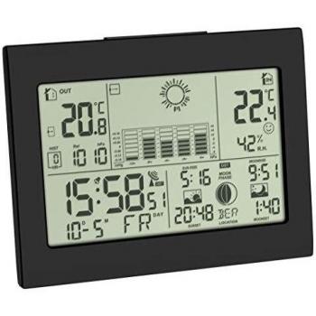 TFA Dostmann 35.1155.01 Estación meteorológica Digital con Sensor Remoto, 16,8 x 13,6 x 6,4 cm, Negro