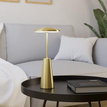 Lámpara de Mesa LED Recargable Piccola Touch en Latón, 2.8W, 270 lm, IP54