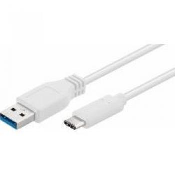 Microconnect USB3.1CA2W - Cable USB de 2 metros, USB Tipo A a USB Tipo C, Blanco, USB 3.2 Gen 1 (3.1 Gen 1)