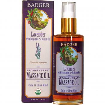 Aceite Aromaterapéutico para Masajes con Lavanda Badger Balm, 118 ml