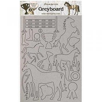 Stamperia International Horses Trophy Greyboard-Trofeo romántico de Caballos, Varios, A4