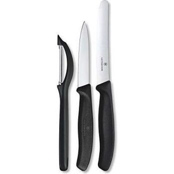 Set de cuchillos de cocina Victorinox Swiss Classic 3 piezas con pelador negro
