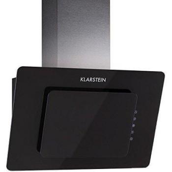 Klarstein Lorea - Campana extractora, Extractor, Extractor de pared, Aspiración/Ventilación, 3 Niveles, Potencia 280 m³/h, Cristal, Panel táctil, Montaje en pared, 60 cm, Negra