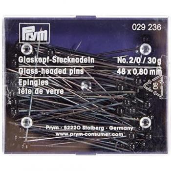 Prym Head Pins, Acero aleado Vidrio, Black, 48 x 0,80mm