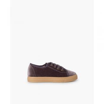 Zapatillas de lona de bebés con cordones, suela ancha, terciopelo
