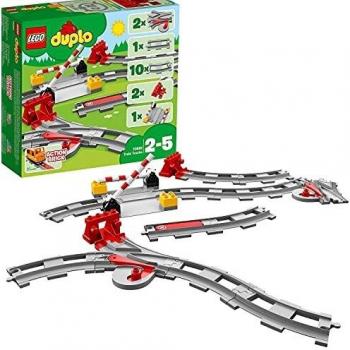 LEGO 10882 Duplo Town Vías ferroviarias, Juguete de Construcción para Niños de +2 años, Accesorios para Trenes