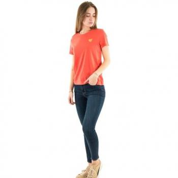 Only Kita Life Women's T-Shirt with Gold Glitter Heart Print