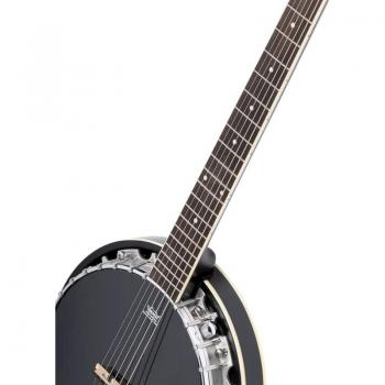 Ortega Left-Handed 6-String Electro Banjo - Black