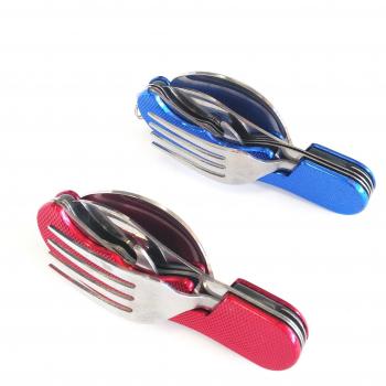 Carre Cubiertos Plegables, Acero Inoxidable,2 Unidades y 2 Colores
