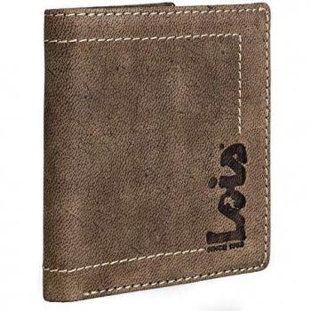 Lois - Cartera Hombre Piel Genuina Cuero. Pequeña, Juvenil, con Monedero, Tarjetero con Sistema Bloqueo Proteccion RFID Antiescaneo. De Marca LOIS Original. 201520, Color Marron