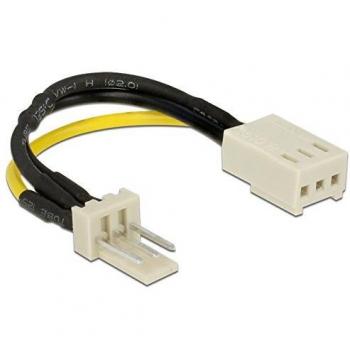 Cable de alimentación para ventilador 3 pines macho a 3 pines hembra, 0,08 m, negro y amarillo