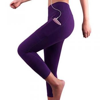 GRAT.UNIC Mallas Deportivas de Mujer,Mujer Pantalones elásticos de Yoga con Bolsillos Laterales,3/4 Polainas de Yoga Fitness