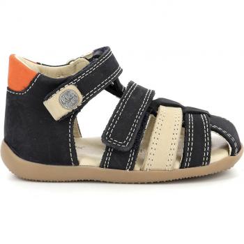 Kickers Bipod Baby Sandals - Navy Beige Orange