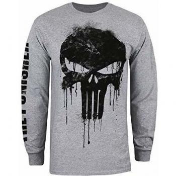 Marvel Avengers Punisher Skull Camisa Manga Larga, Gris