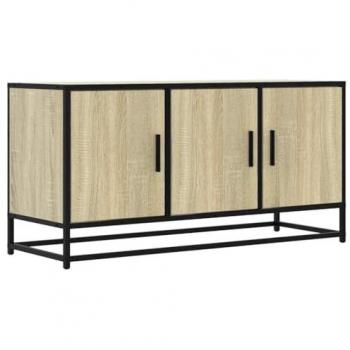 Mueble TV madera ingeniería y metal roble Sonoma 100x35x50 cm