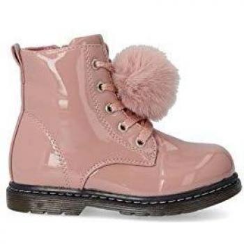 PEKES Botita Charol y Cordones niña PEK P2614 Rosa - 24, Rosa