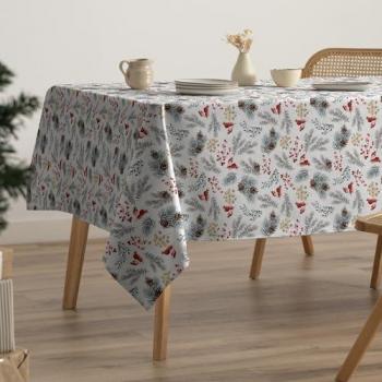 Mantel Navideño Impermeable Antimanchas de Algodón Tacto Tela Rectangular 160x200 cm