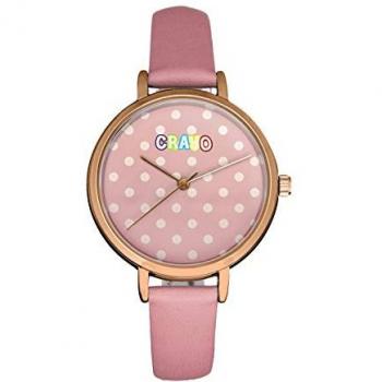 Crayo Unisex Pink Dot Strap Watch - Rose Gold Stainless Steel, One Size