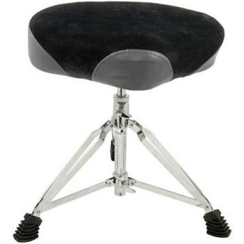 Deluxe Drum Stool Throne with Saddle Style Felt Seat + Corkscrew Height Adjustment