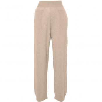 Stella McCartney Women's Cashmere Knitted Trousers in Beige, Size Medium