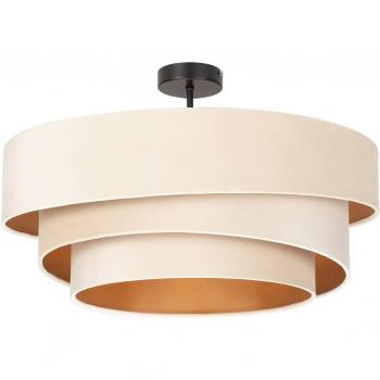 Lámpara de techo Jusari de Lindby, moderna, color crema, material textil y metal, diámetro 56 cm, para salón y comedor, con 3 llamas E27