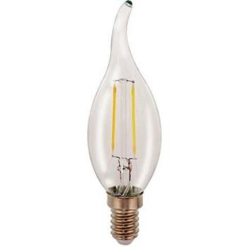 Lámpara LED Retro Filamento E14 Vela Curva 2W 210 lm 2700K