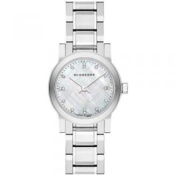 Burberry BU9224 Mother Of Pear Diamond Set Stainless Steel Ladies Watch