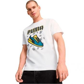 Camiseta Puma Graphics Sneaker Hombre Manga Corta Blanco (S)