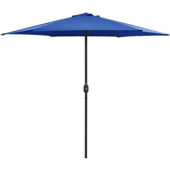 Sombrilla de jardín con poste de aluminio 270x246 cm azul claro