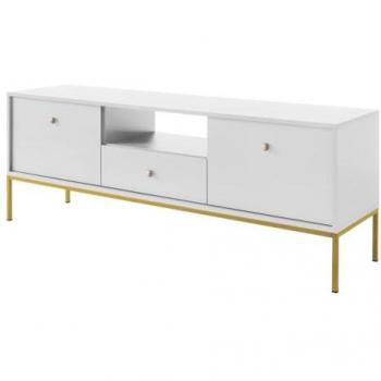Mueble TV Lima J101, Dorado y Blanco, 2 Puertas, 1 Cajón, 154 x 56 x 39 cm