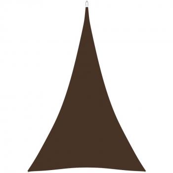 Toldo de vela triangular de tela oxford marrón 5x6x6 m