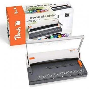 Encuadernadora Personal de Alambre PEACH PB300-15, A4, 60 Hojas, Manual, Incluye Perforadora