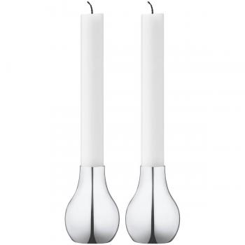Georg Jensen Cafú Soportes de Vela de Acero Inoxidable, Juego de 2