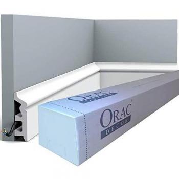 ORAC 40m Primed White High Impact Polystyrene Baseboard Moulding SX122
