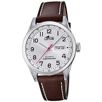 Reloj Lotus Classic 18671/1 para Hombre con Esfera Blanca y Correa de Piel Marrón
