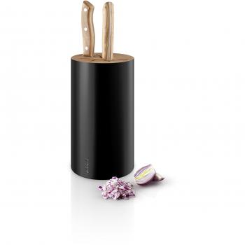 EVA SOLO 515295-Bloque (Capacidad para 8 Cuchillos, Altura de 25 cm), diseño de Cocina nórdica, Madera, Negro, 5 cm