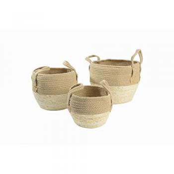 Juego de Cestos de Jute Fibra Cottage (3 Piezas) 33x33x30 cm