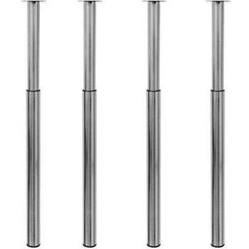 vidaXL 4X Patas de Mesa Telescópicas Cepillado Caballete Accesorios de Muebles de Repuesto Duradera Buena Estabilidad de Escritorio Cocina Níquel