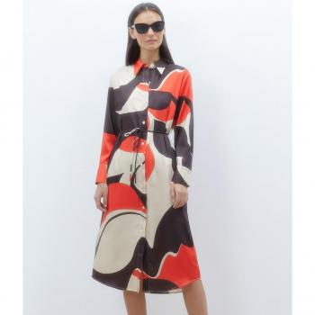 Vestido camisero estampado midi Woman El Corte Inglés