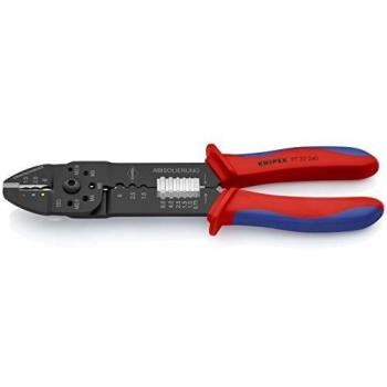 Knipex Crimpadora 97 32 240, Alicates para sistema de crimpado, corte máximo de 0,5 a 6,0 mm², longitud total de 240 mm, adecuada para terminales de cable